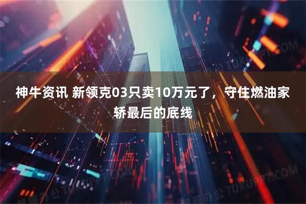 神牛资讯 新领克03只卖10万元了，守住燃油家轿最后的底线