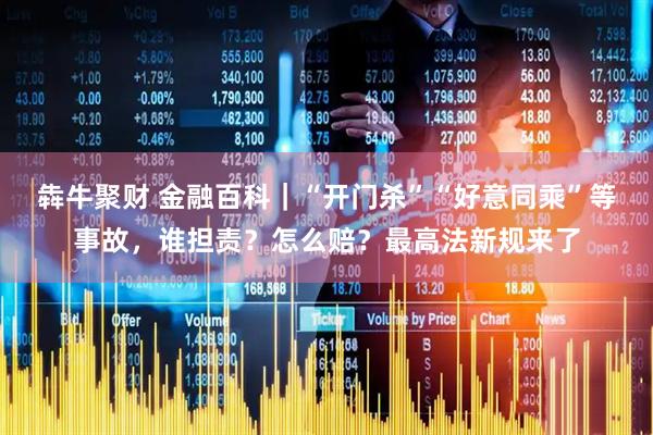 犇牛聚财 金融百科｜“开门杀”“好意同乘”等事故，谁担责？怎么赔？最高法新规来了